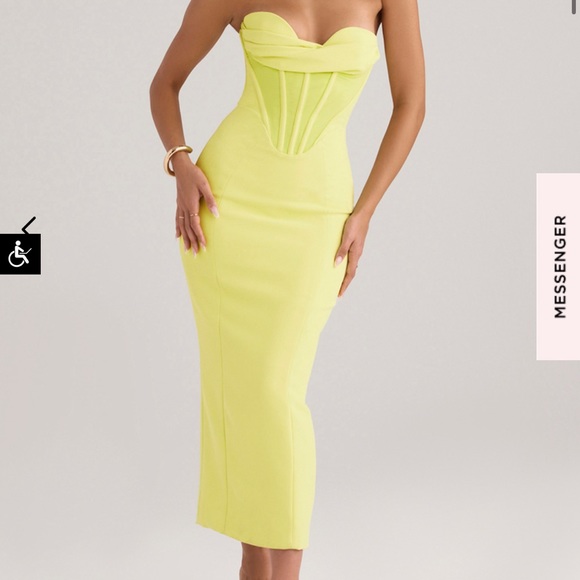 House of CB Dresses House Of Cb Lucila Neon Strapless Corset Midi